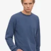 T-shirt à manches longues oversize en coton bio - Bleu Neptune