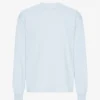 T-shirt à manches longues oversize en coton bio - Bleu polaire