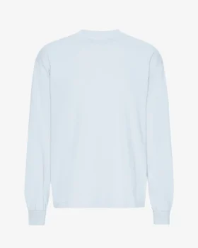 T-shirt à manches longues oversize en coton bio - Bleu polaire