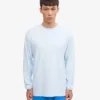 T-shirt à manches longues oversize en coton bio - Bleu polaire