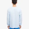 T-shirt à manches longues oversize en coton bio - Bleu polaire