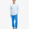 T-shirt à manches longues oversize en coton bio - Bleu polaire