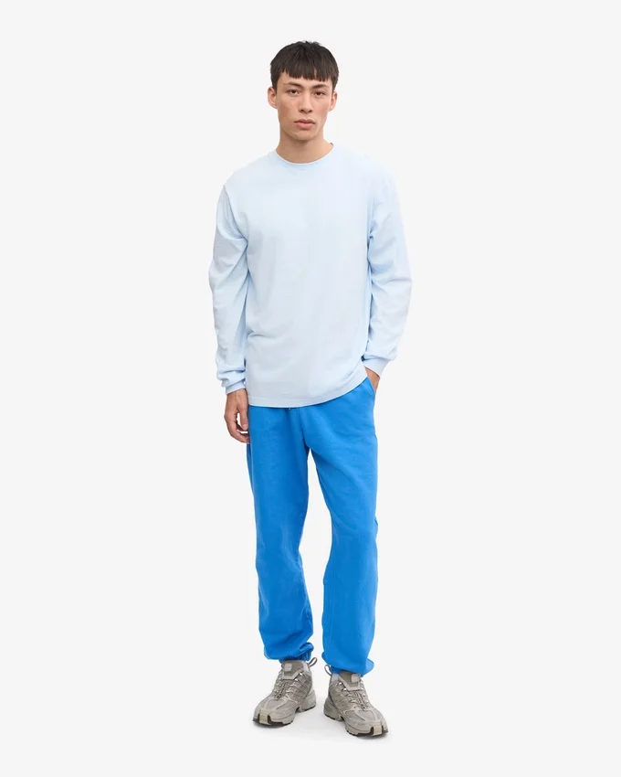 T-shirt à manches longues oversize en coton bio - Bleu polaire