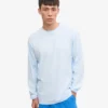 T-shirt à manches longues oversize en coton bio - Bleu polaire