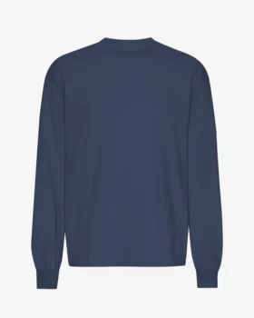 T-shirt à manches longues oversize en coton bio - Bleu pétrole