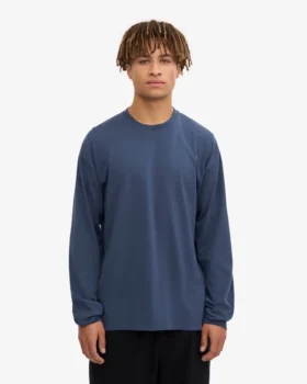 T-shirt à manches longues oversize en coton bio – Bleu pétrole