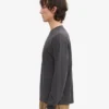 T-shirt à manches longues oversize en coton bio - Gris lave