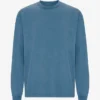 T-shirt à manches longues oversize en coton bio - Indigo délavé