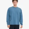 T-shirt à manches longues oversize en coton bio - Indigo délavé