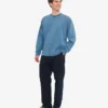 T-shirt à manches longues oversize en coton bio - Indigo délavé