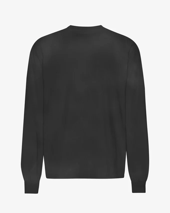 T-shirt à manches longues oversize en coton bio - Noir délavé