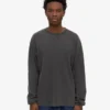 T-shirt à manches longues oversize en coton bio - Noir délavé