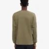 T-shirt à manches longues oversize en coton bio - Olive poussiéreux