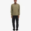 T-shirt à manches longues oversize en coton bio - Olive poussiéreux