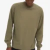 T-shirt à manches longues oversize en coton bio - Olive poussiéreux