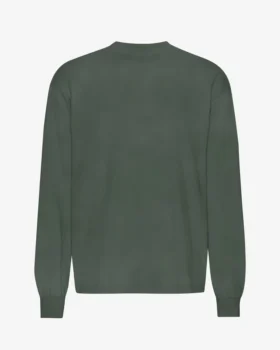 T-shirt à manches longues oversize en coton bio - Vert forêt de minuit