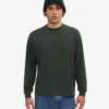 T-shirt à manches longues oversize en coton bio - Vert forêt de minuit