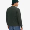 T-shirt à manches longues oversize en coton bio - Vert forêt de minuit
