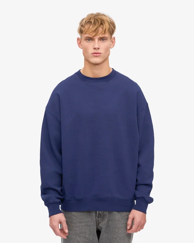 T-shirt oversize bio à col rond - Bleu marine