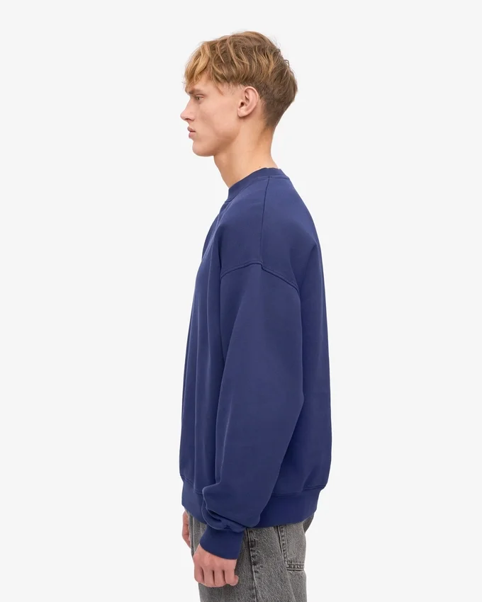 T-shirt oversize bio à col rond - Bleu marine