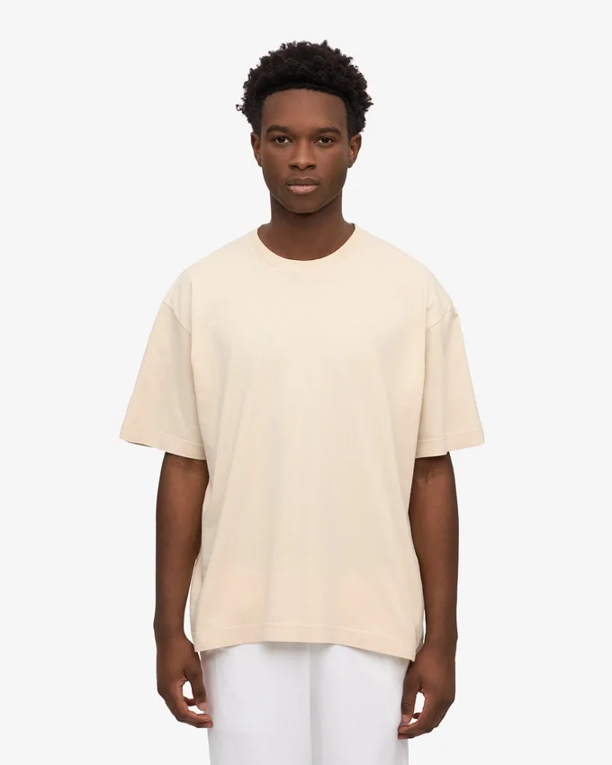 T-shirt oversize en coton bio - Blanc ivoire