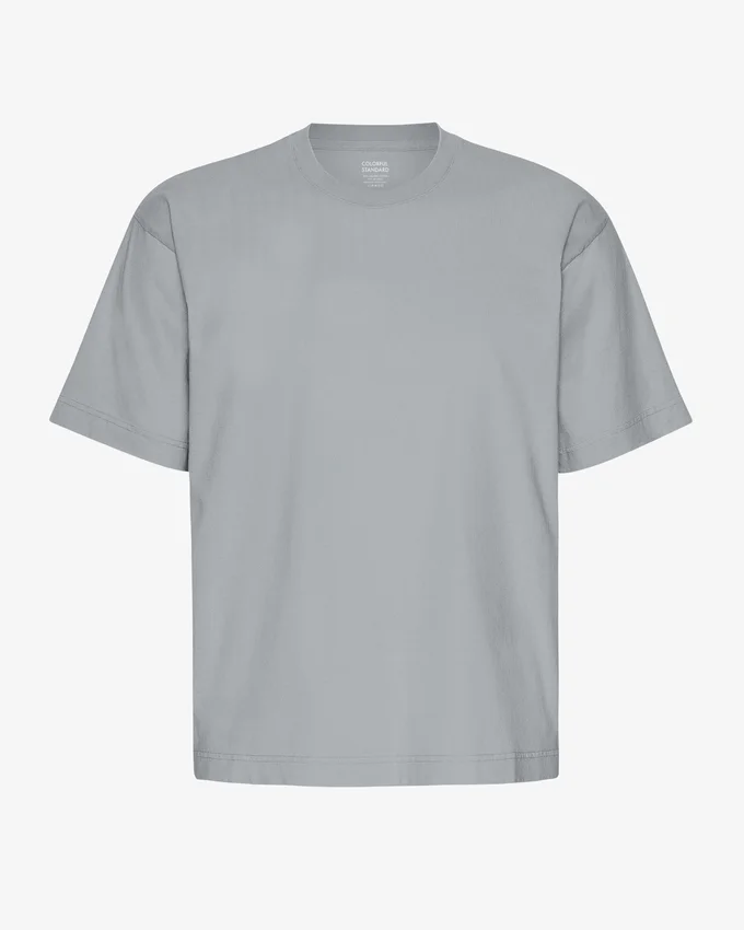 T-shirt oversize en coton bio - Bleu acier