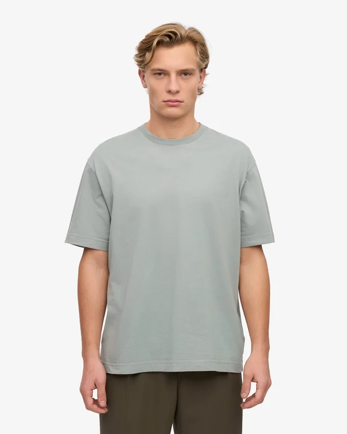 T-shirt oversize en coton bio - Bleu acier