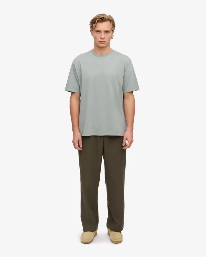 T-shirt oversize en coton bio - Bleu acier