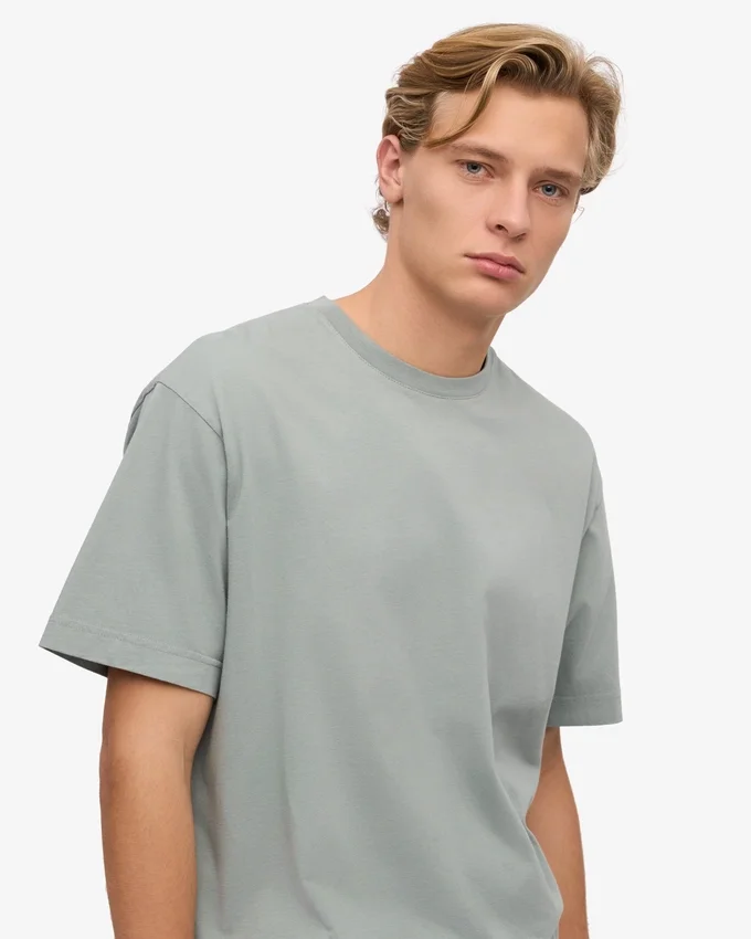 T-shirt oversize en coton bio - Bleu acier