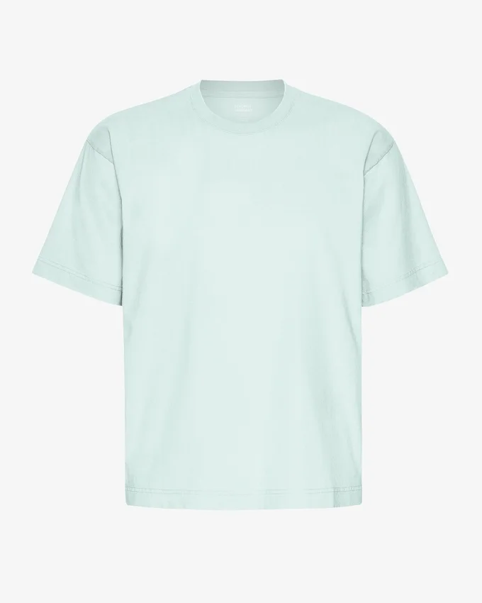 T-shirt oversize en coton bio - Bleu aqua clair