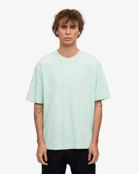 T-shirt oversize en coton bio – Bleu aqua clair