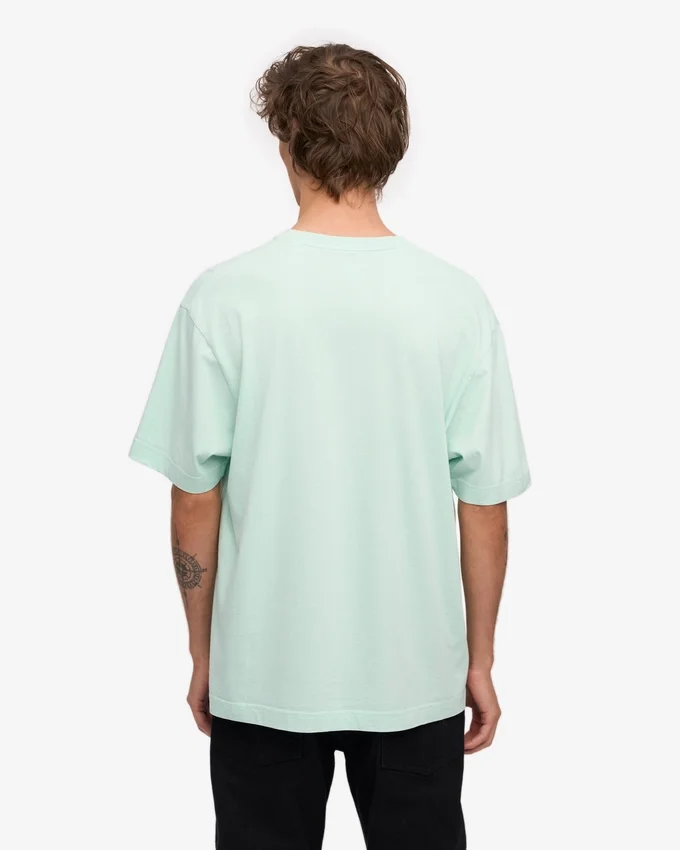 T-shirt oversize en coton bio - Bleu aqua clair