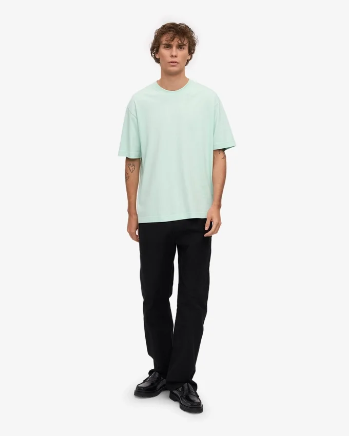 T-shirt oversize en coton bio - Bleu aqua clair