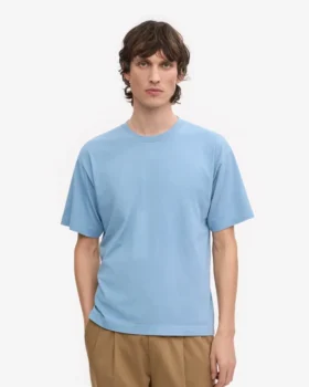 T-shirt oversize en coton bio – Bleu bord de mer