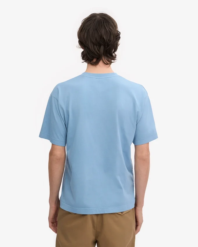 T-shirt oversize en coton bio - Bleu bord de mer