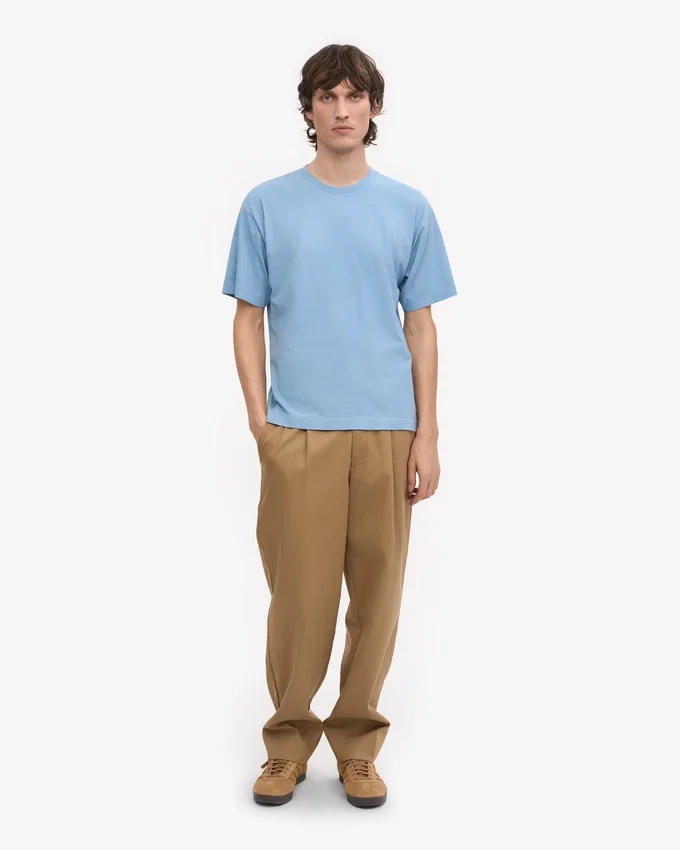 T-shirt oversize en coton bio - Bleu bord de mer