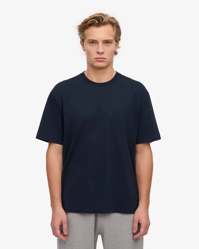T-shirt oversize en coton bio - Bleu marine