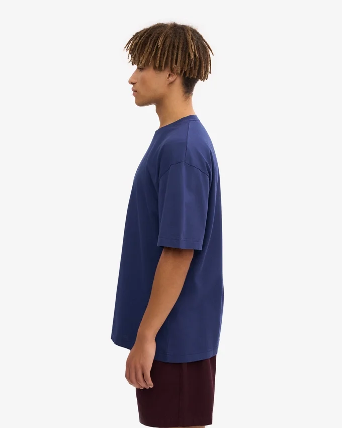 T-shirt oversize en coton bio - Bleu marine