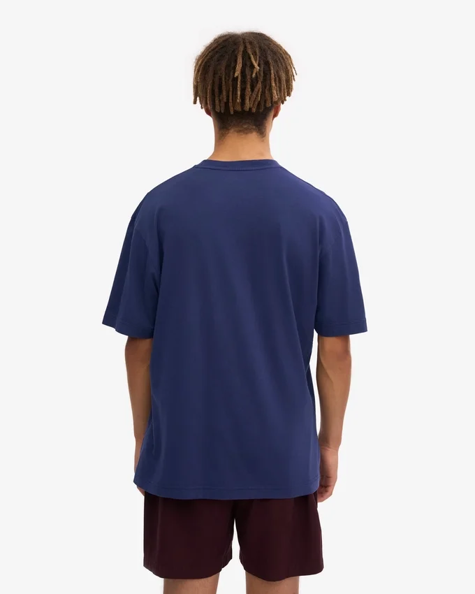 T-shirt oversize en coton bio - Bleu marine