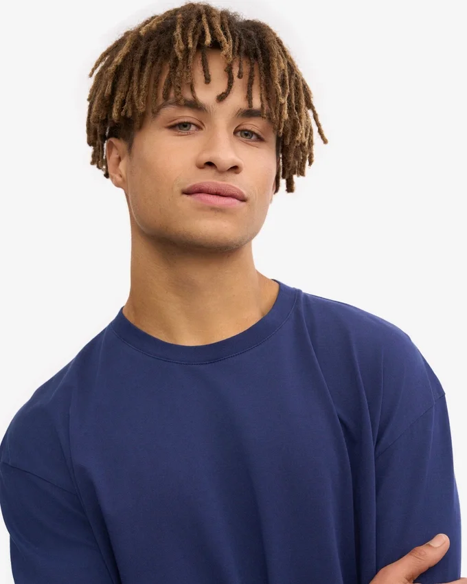 T-shirt oversize en coton bio - Bleu marine