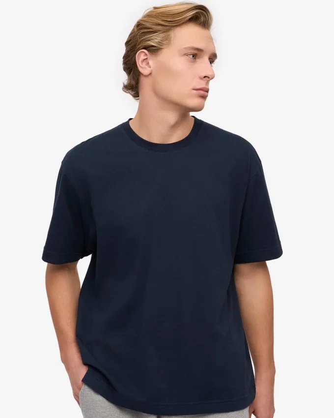 T-shirt oversize en coton bio - Bleu marine