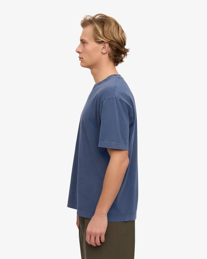 T-shirt oversize en coton bio - Bleu Neptune