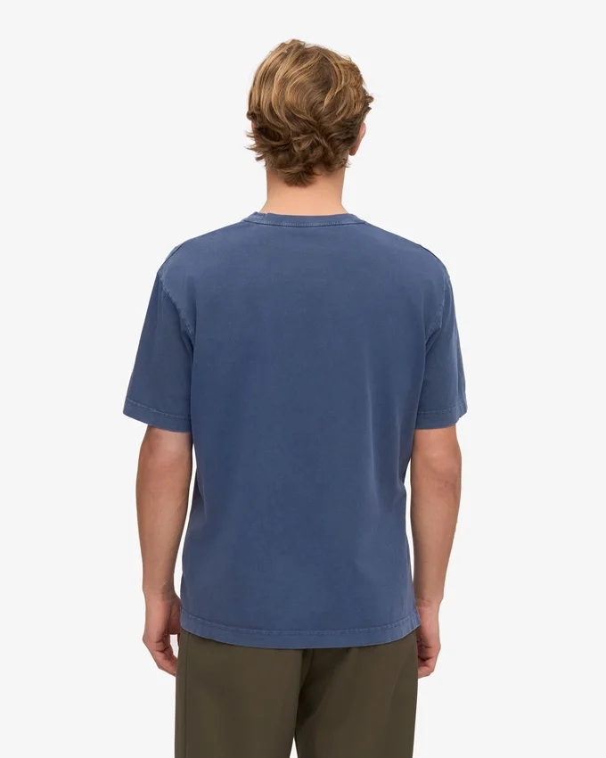 T-shirt oversize en coton bio - Bleu Neptune