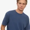 T-shirt oversize en coton bio - Bleu Neptune