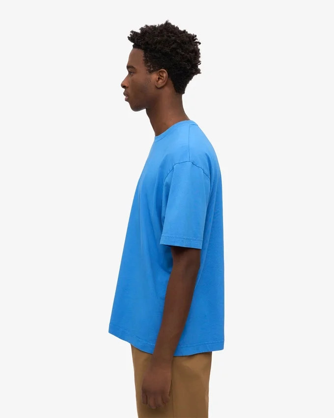 T-shirt oversize en coton bio - Bleu Pacifique