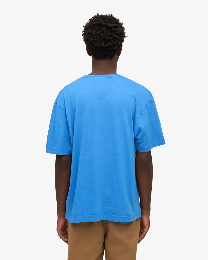 T-shirt oversize en coton bio - Bleu Pacifique