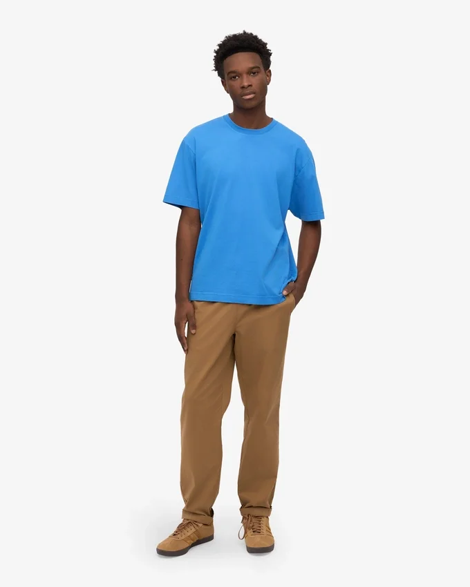 T-shirt oversize en coton bio - Bleu Pacifique