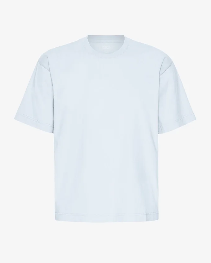 T-shirt oversize en coton bio - Bleu polaire