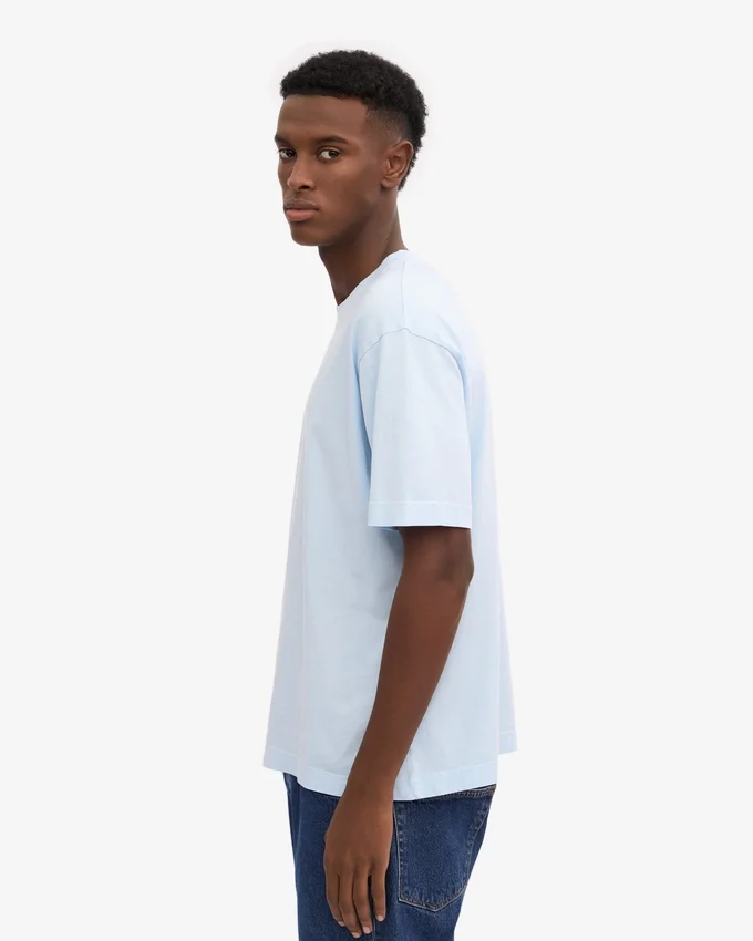 T-shirt oversize en coton bio - Bleu polaire