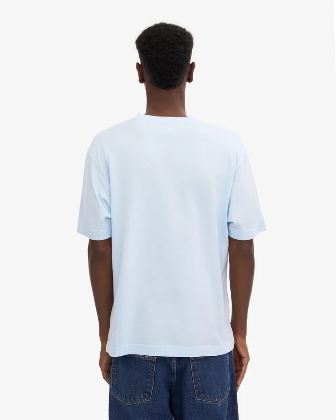 T-shirt oversize en coton bio - Bleu polaire